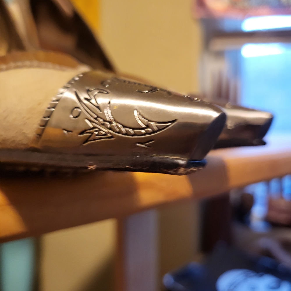 Chic Beige and Brown Women's Heels with Silver Accents - Picture 12 of 14